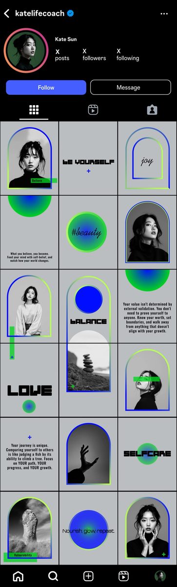 Kate Sun Instagram grid · Alkeme Design